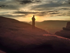 Sunset at the base of Titan Tower near Moab - October 2014 